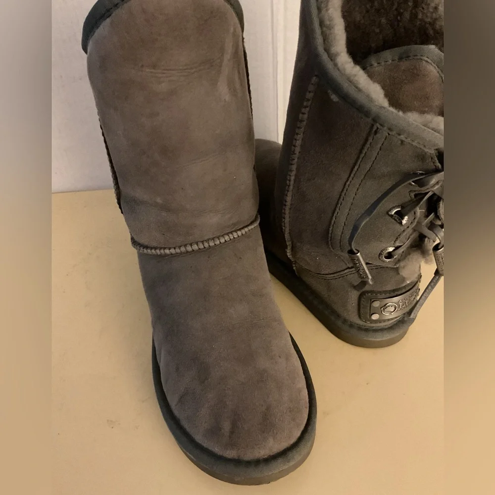 Australia Luxe Collective women gray suede dita short boots size 8 - Picture 4 of 10